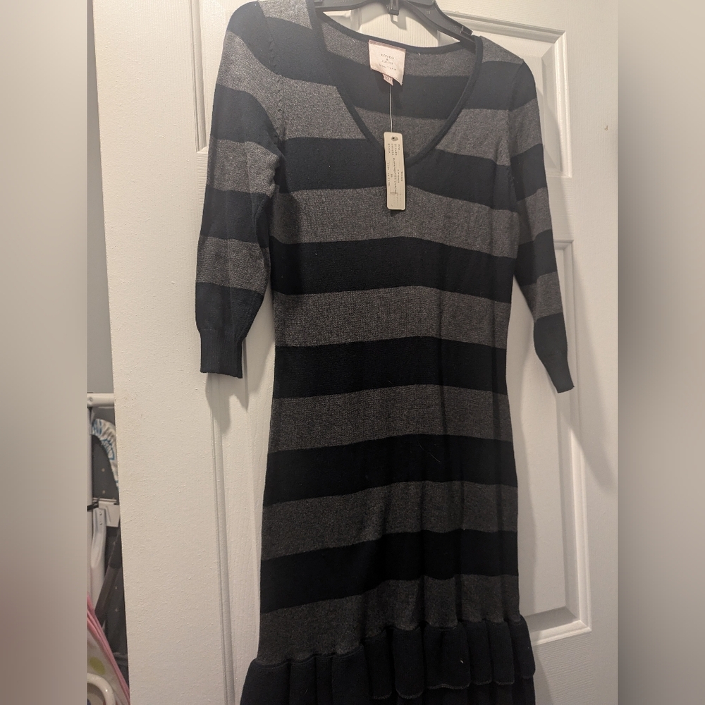 Black and Gray Striped Dress
